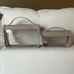 A New Day Taupe Travel Pouches with Top Handles